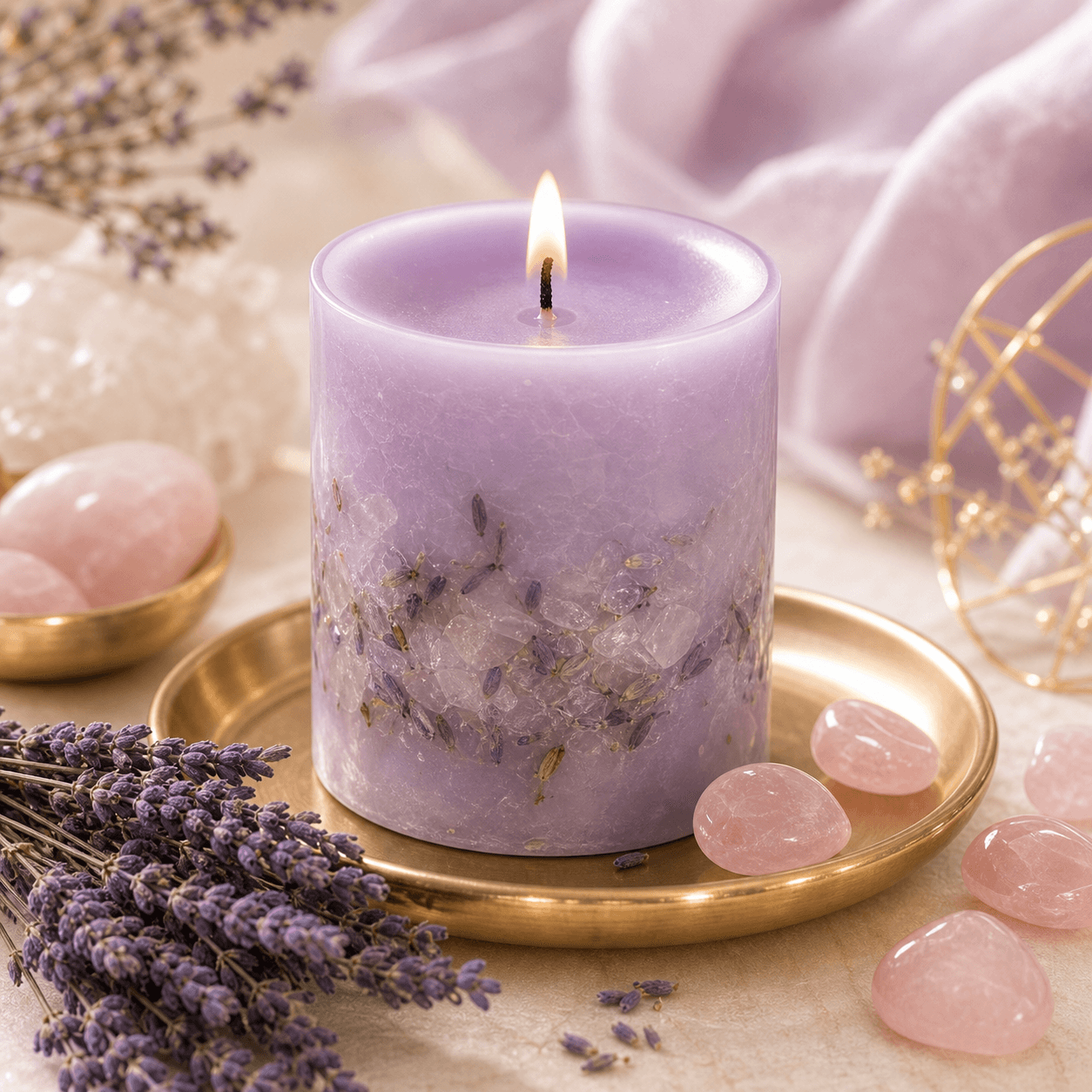 Fotografía luminosa del producto Vela lavanda intención